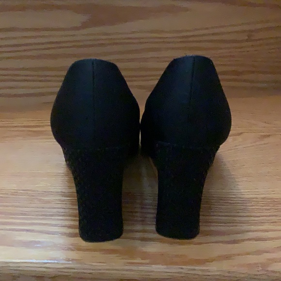 Vintage Evan Picone Shoes black Made in Spain 8.5 - Picture 3 of 5